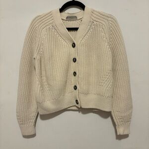Everlane chunky cropped cardigan in cream